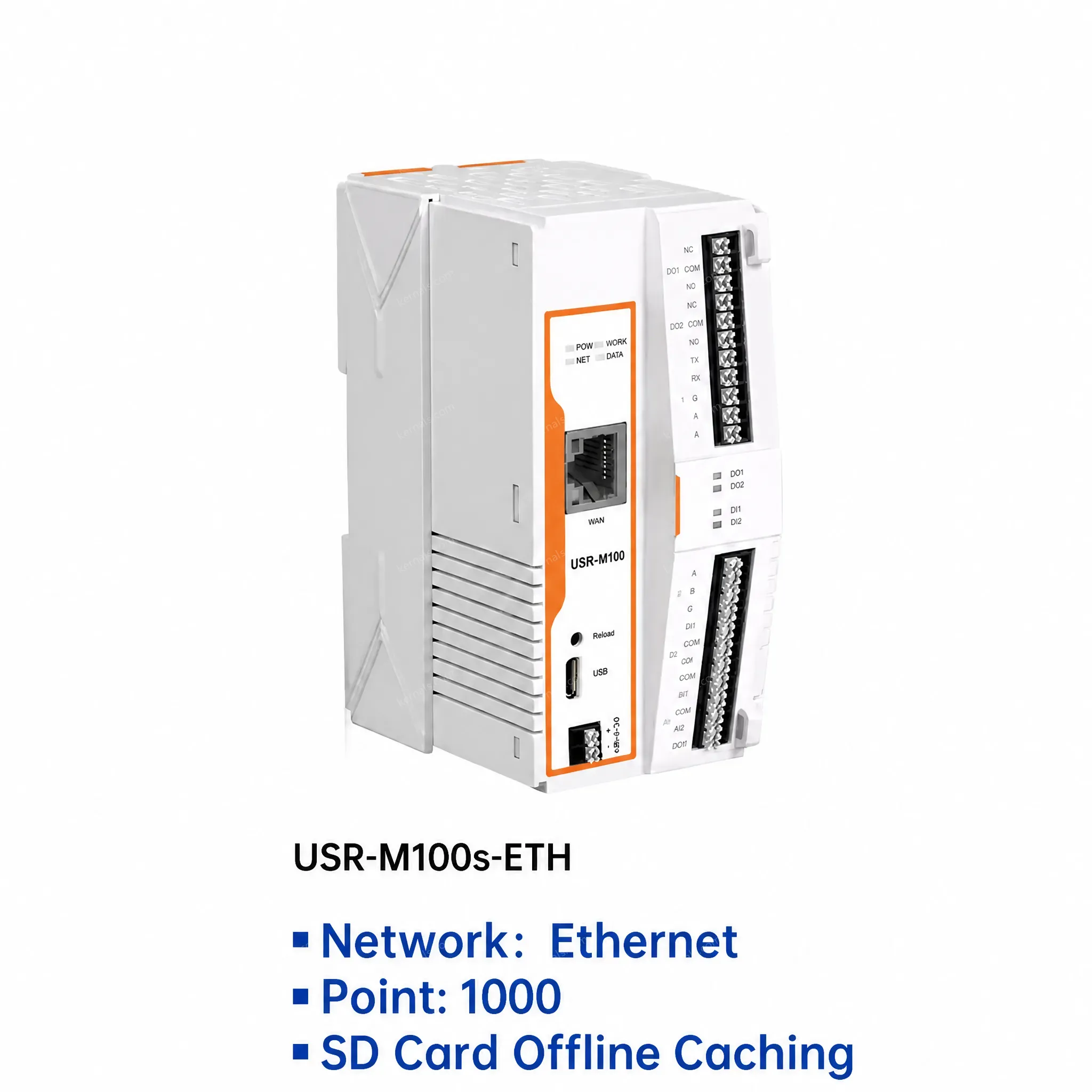 PUSR Remote IoT Gateway 4G/Ethernet Network Piont 300/1000 Edge Computing MQTT Modbus Gateway IO Extender SD Card USR-M100