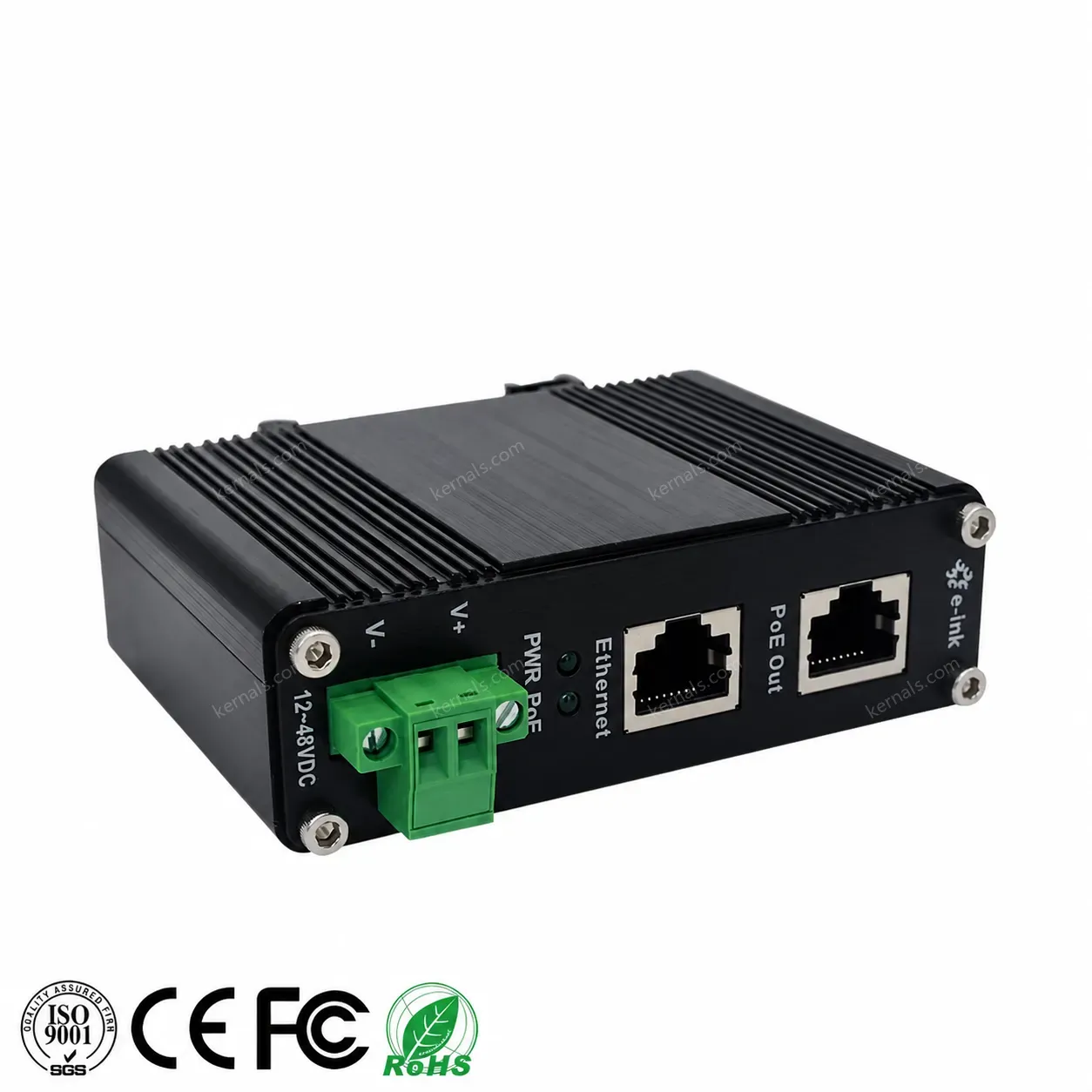 12~48VDC Power Input Industrial Gigabit PoE+ Injector