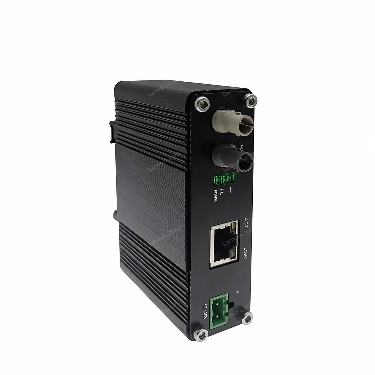 Industrial 10M Ethernet Media Converter 10BASE-T to 10BASE-FL ST, 2km Multi-Mode, 12-48V DC, -40~75°C for Harsh Environment