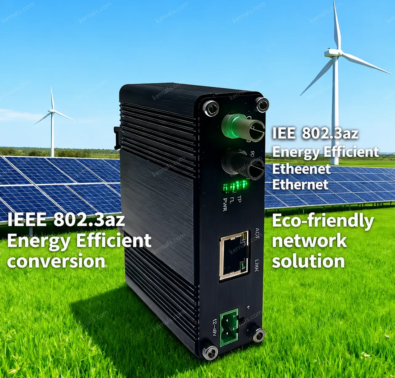 Industrial 10M Ethernet Media Converter 10BASE-T to 10BASE-FL ST, 2km Multi-Mode, 12-48V DC, -40~75°C for Harsh Environment